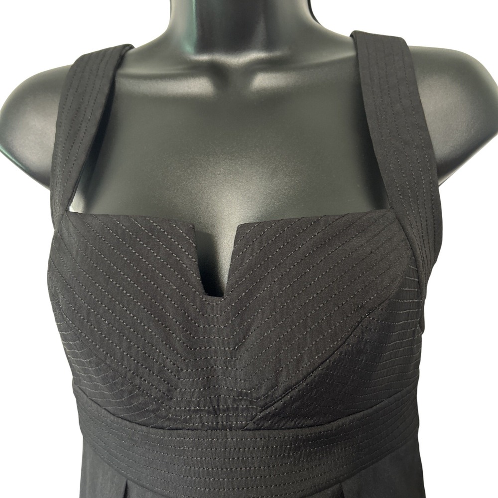 White House Black Market‎ Puff Bottom Black Sleeveless Dress Size 2